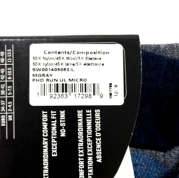 Smartwool 2 Pairs Unisex PhD Run Ultra Light Micro Socks - Picture 5 of 7